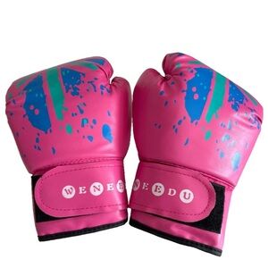 Kids Youth Pink Splash Graphic Boxing Gloves 4 oz Suitable For Ages 5-12…